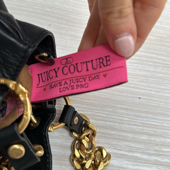 Rare Vintage Juicy Couture Leather pouch bag with gold chain hardware - Picture 9 of 14